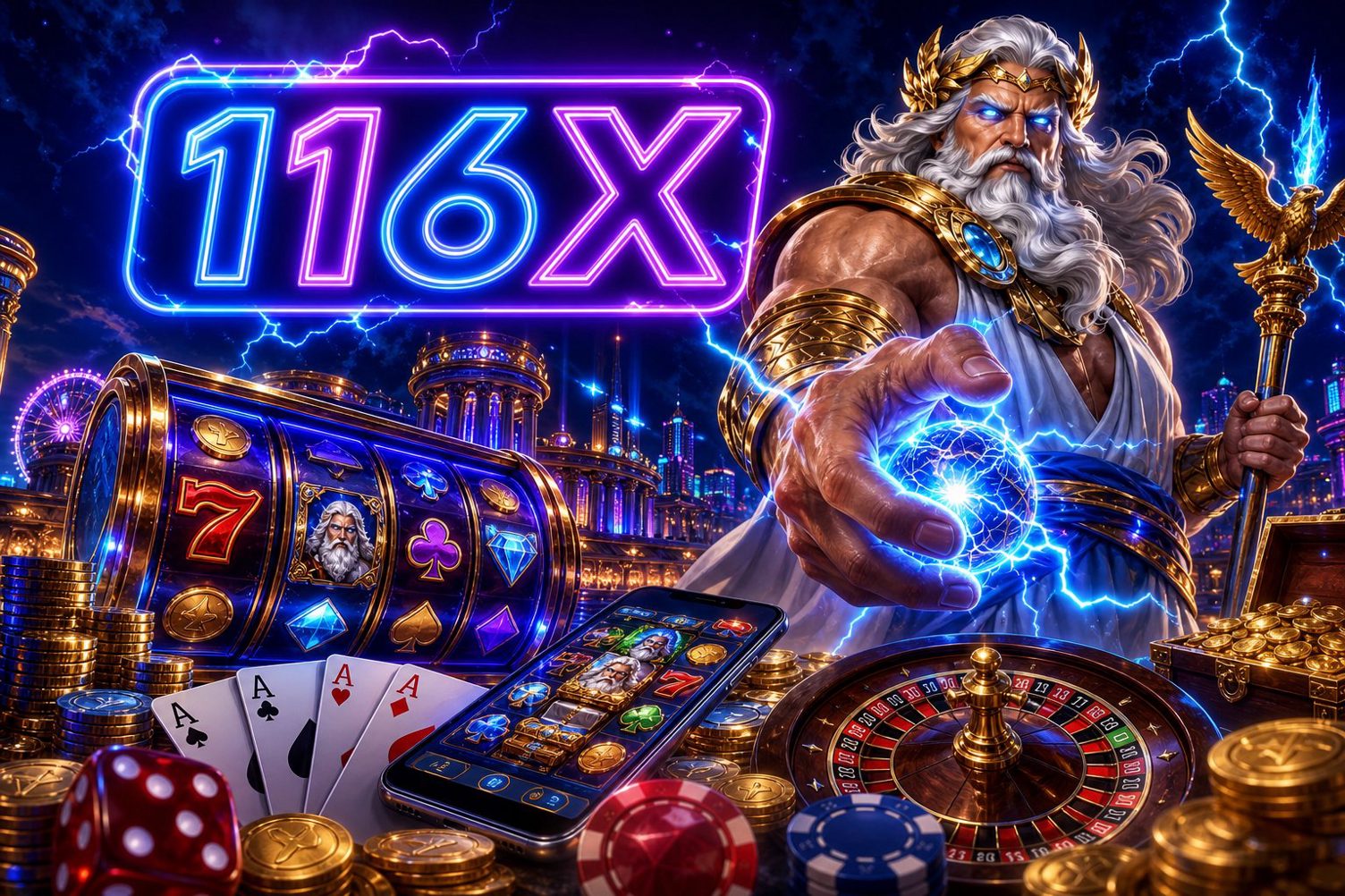Tampilan meja 116X Mahjong Wins dengan kartu mahjong dan panel hadiah absen harian